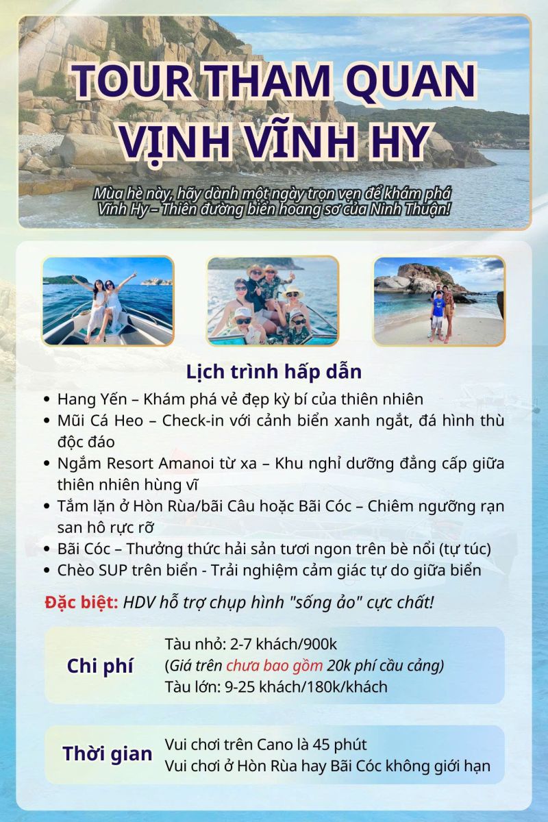 Tour  thăm quan Vịnh